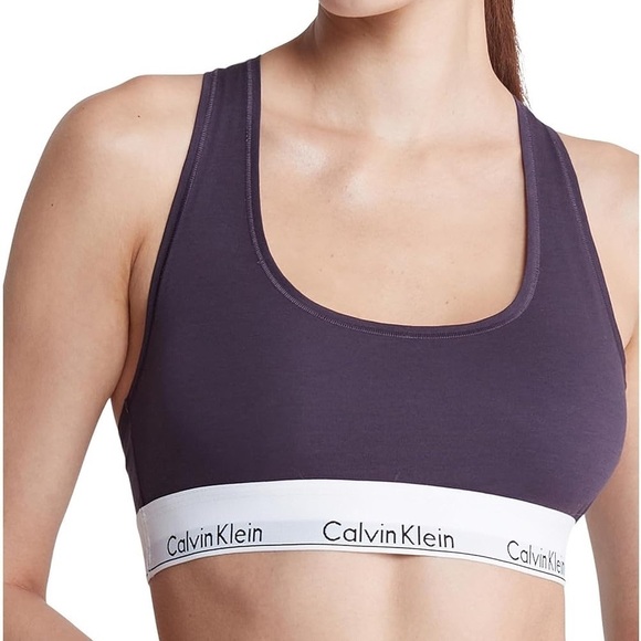 NWT Calvin Klein Modern Cotton Bralette - Purple/Plum XS - Picture 1 of 5